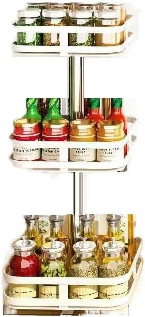 Seasoning storage rack, household kitchen, rotatable seasoning storage rack, adjustable oil, salt, soy sauce, vinegar seasoning can rack #12