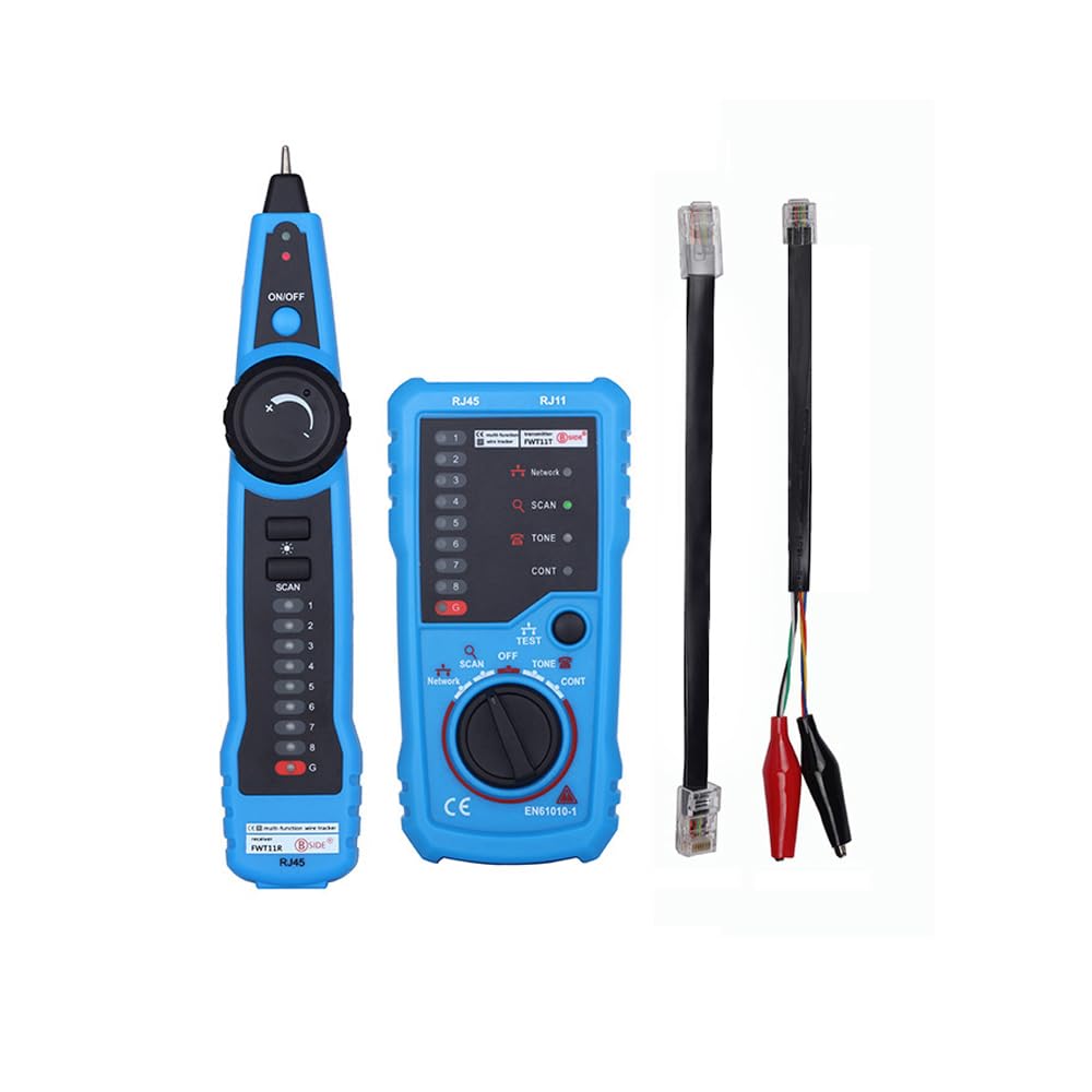 SagaSave Network Cable Tester, Cable Tracer RJ11 RJ45 Line Finder Wire Tracker Circuit Continuity Tester, Cable Receiver Included, Telephone Line Test