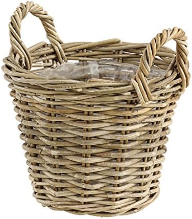 Dehner Rattankorb mit Henkeln, Ø 40 cm, Höhe 30 cm, Rattangeflech...