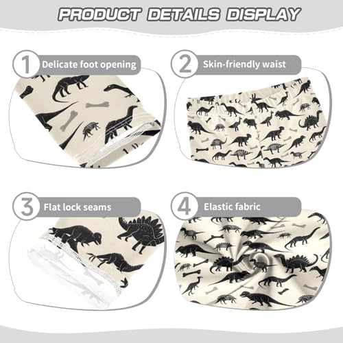 Girls' Athletic Leggings Ankle Length Yoga Dance Pants Kids Teen 4T Dinosaur3