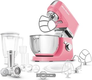 SENCOR STM 6354RD wielofunkcyjny robot kuchenny, 1000 W, mieszadło, maszyna do zagniatania, z miską ze stali nierdzewnej, 4,5 l, różowy
