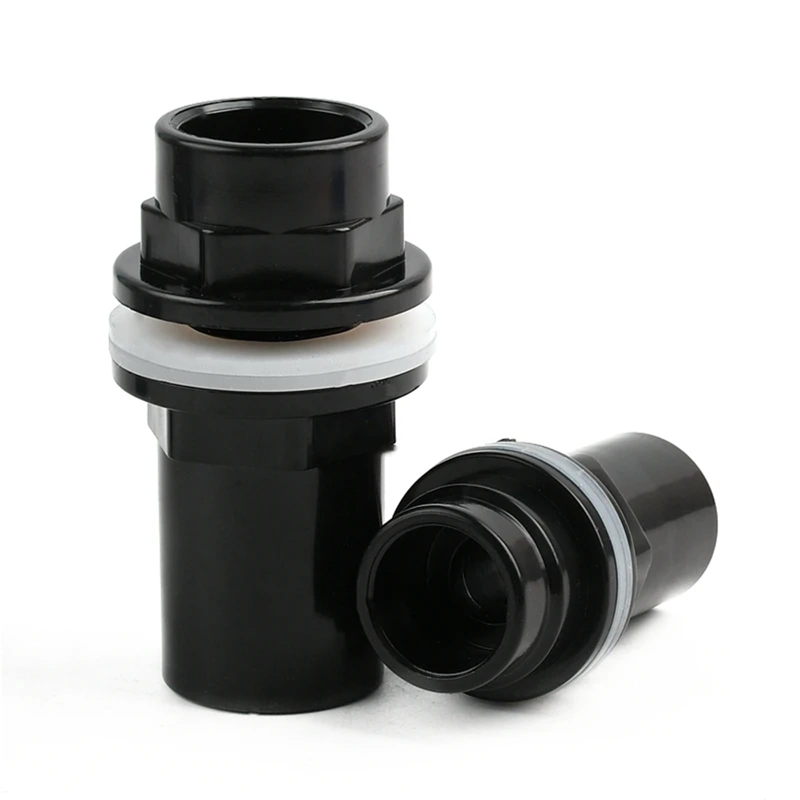 Conector de tubería de Tanque de Agua, Conector de Tubo de PVC de 20-50 mm, Negro, for depósito de Agua, Acuario, desagüe, Entrada/Salida de riego(50mm)