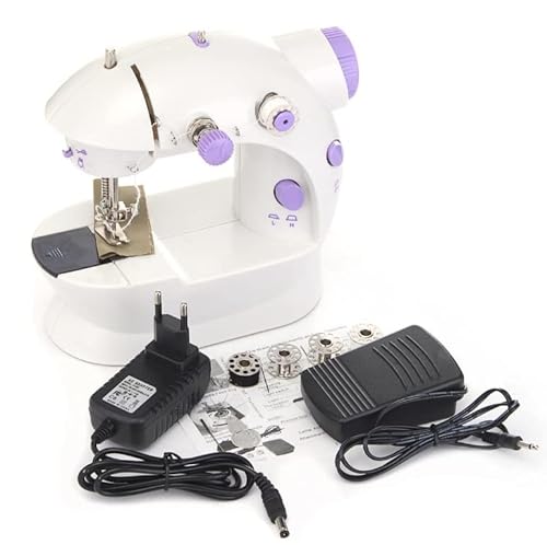 Mini Máquina De Costura Portátil Bivolt Com Pedal Lanmax