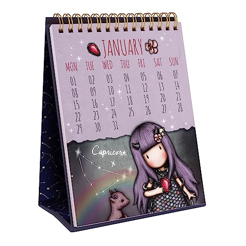 Santoro Gorjuss - Calendario de escritorio 2024 - Constelaciones del zodiaco - Calendario de 13 meses que va del 24 al 25 de enero - Para fanáticos de Gorjuss con hermosas imágenes cada mes - Para su