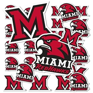 Miami University (OH) Sticker Redhawks Stickers Vinyl Decals Laptop Water Bottle Car Scrapbook T1 (Type 1-1)