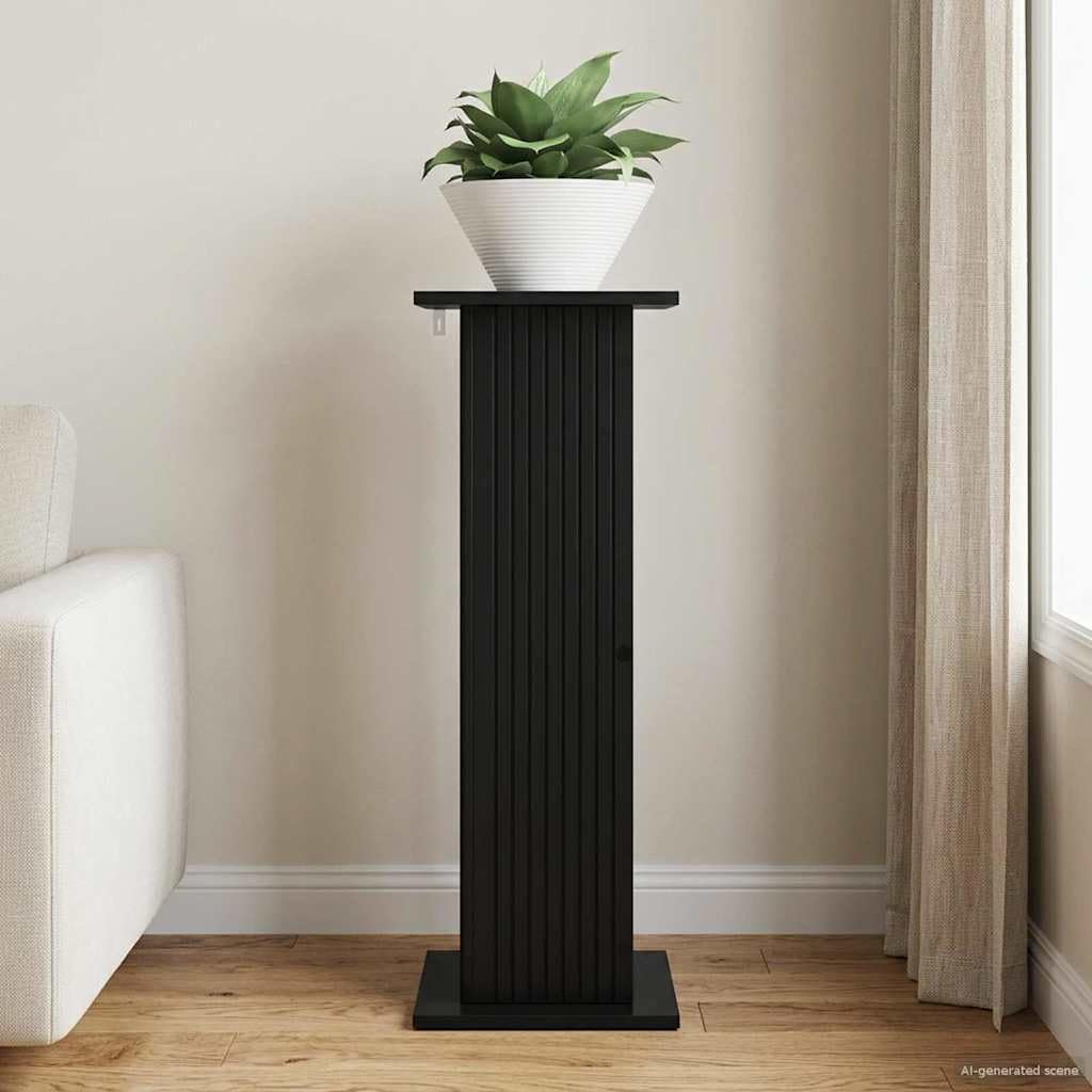 Stojak na rośliny, czarny, 30,5 x 30 x 80,5 cm, materiał drewnopochodny | Stabilny, odporny na wilgoć, nowoczesny design, do sukulentów i dużych roślin
