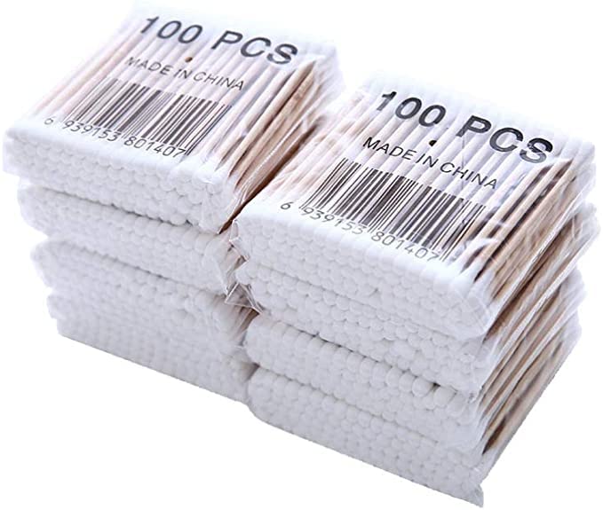 NP 1000pcs Cotton Buds/Swabs100% Pure Cotton With Wooden Handle Multipurpose Double Tip Cotton Swab Buds Practical Cosmetic Swab For Daily Home For Makeup Applicator, Correction, Removal