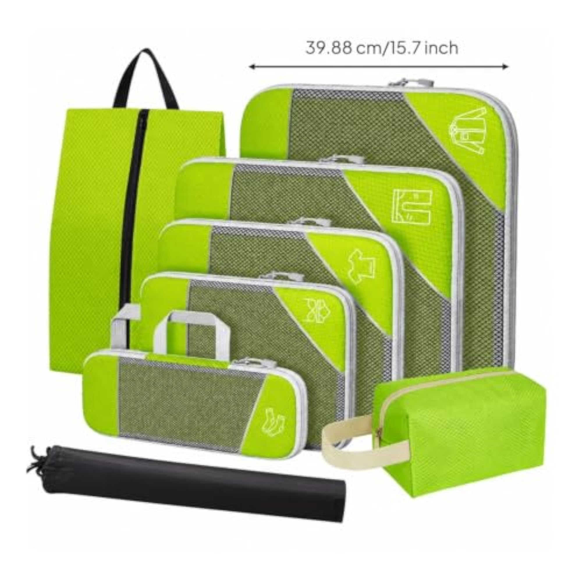 8 Pieces Nylon Travel Storage Organizer, Soft-Sided Cubes