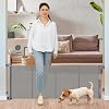 24 Inches Tall Retractable Baby gate for Dogs, Short Pet Gates to Step Over, Extends up to 55″ Wide, Reinforced Mesh Doggie Gates for Indoors Outdoors Small Dog Gate for Stairs Puppy Gate (Grey)