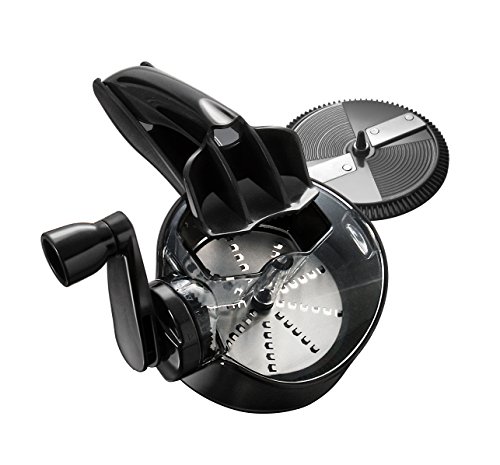 Simposh Revolving Food Processor Rotary Grater Slicer Mill for Cheese Ginger Garlic Mushroom Chocolate and Other Foods Sharp Stainless Steel Blades for Coarse Fine Grating Slicing
