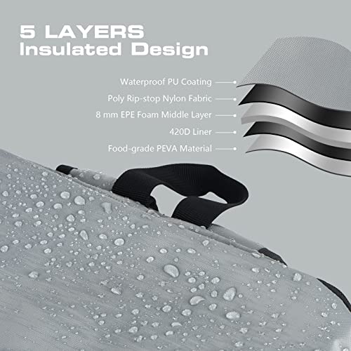 Wolka Insulated Cooler Backpack Outdoor - Leak Proof Backpack Cooler 30 Cans, Waterproof Lightweight Cooler Bag For 12H Hot/Cold Retention - Portable Soft Cooler For Travel, Camping, Beach -Gray #TOP4