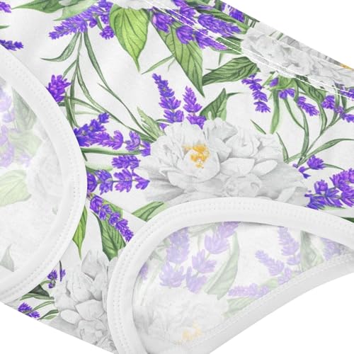 Joisal Toddler Girls Underwear 2t Cotton Little Girl Panties Cartoon Briefs Girls Undies White Peonies Purple Lavender4