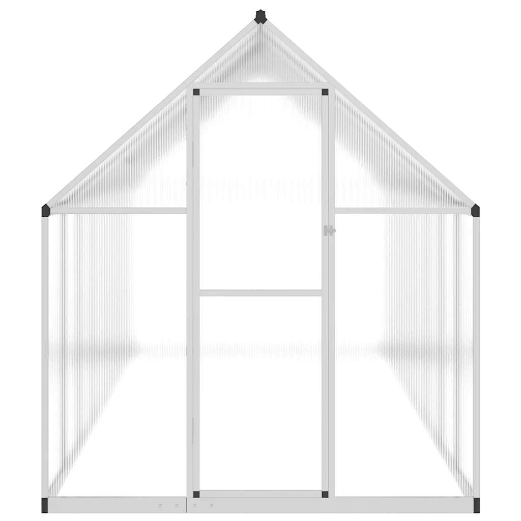 Szklarnia z ramą fundamentową z aluminium, 445 x 169 x 195 cm, 7,52 m2, płyty poliwęglanowe 4 mm, odporna na promieniowanie UV, szklarnia do altany ogrodowej, domku dla roślin, szklarni na