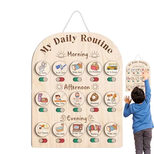 Genérico Tablero De Rutinas para Niños | Panel De Rutinas Matutinas Y Nocturnas para Pequeños | Planificadores Matutinos y Nocturnos Decoración Hogar Dormitorio Aula Navidad