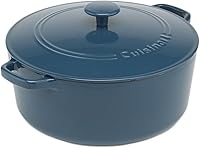 Cuisinart Chef's Classic 7-Quart Enameled Cast Iron Dutch Oven Casserole, Provençal Blue - Superior Heat Retention, Oven-to-Table Versatile