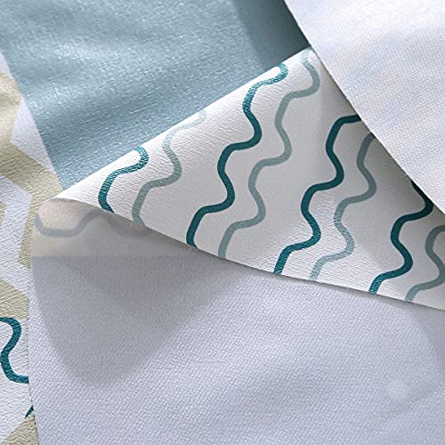 Nappe motif triangle bleu et blanc imperméable haut de gamme