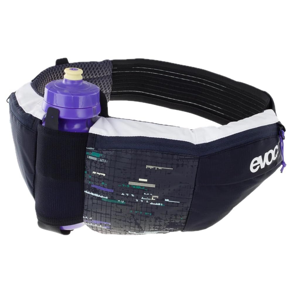 EVOC HIP POUCH PRO Torba biodrowa z butelką o pojemności 550 ml, torba na pasek (dobrze wentylowana i lekka torba biodrowa z AIRO FLEX, bezpieczne i wygodne dopasowanie), wielokolorowa