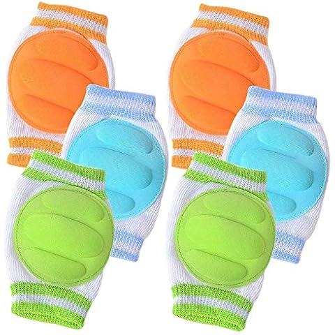 Acfun 3 Pairs Baby Knee Pads for Crawling - Adjustable Breathable Waterproof Safety Protector, Anti-Slip Elastic Knee Elbow Pads Cushion Leg Warmers for Babies, Toddlers, Infants, Boys, Girls, Kids Cover