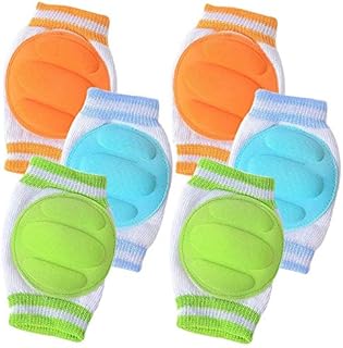 3 Pairs Baby Knee Pads for Crawling - Adjustable Breathable Waterproof Safety Protector, Anti-Slip Elastic Knee Elbow Pads Cushion for Babies, Toddlers, Infants, Boys, Girls, Kids