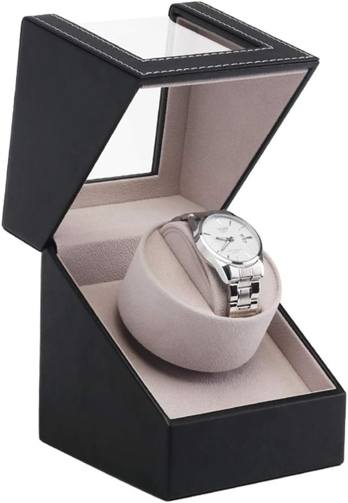 Watch Winders Watch Winder Boxes Automatic 1+0 Watch Winder Pu Turn Table Device Electric Motor Box High-End Mechanical Watch Storage Box Watch Box,A