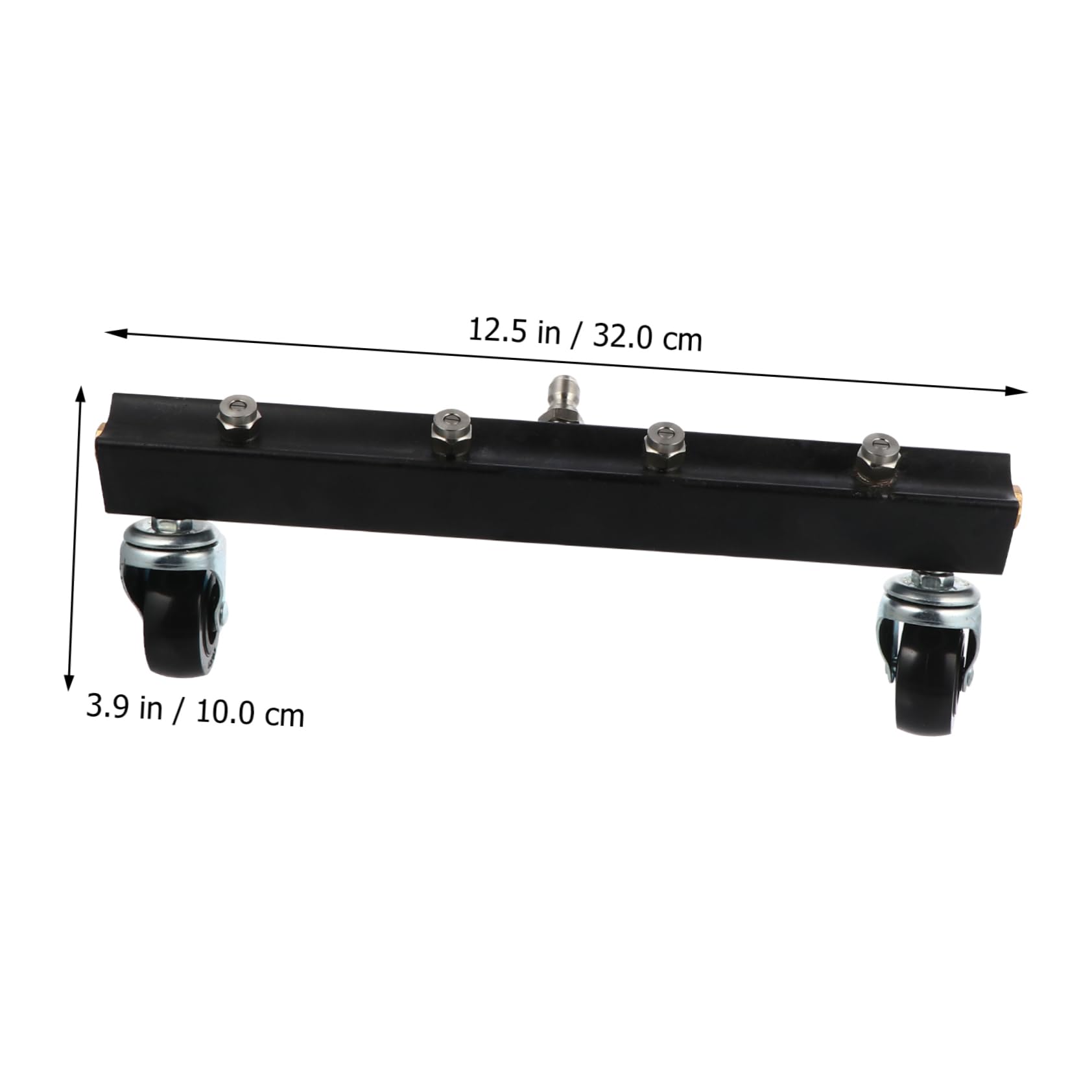 Spazzola per Pulizia sotto Auto Ruote Girevoli in Acciaio Inox e Ottone, Accessorio per Idropulitrice per Pulizia Telaio Veicolo