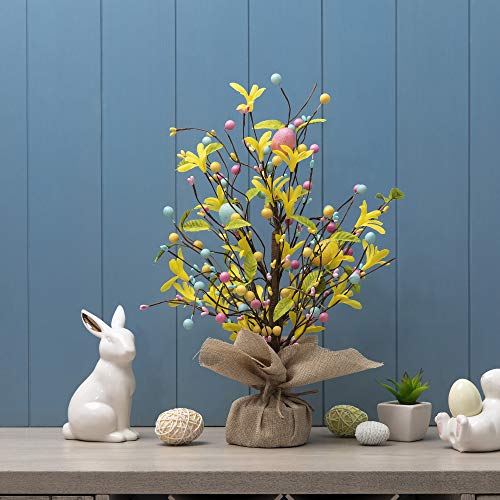 Glitzhome Artificial Eggs Blossom Table Tree 18”H Colored Eggs Tree Table Centerpiece For Easter Holiday Decoration Home Decor Artificial Plants #TOP5