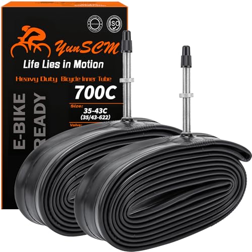 YunSCM 2PCS 35/43-622 Verdickter 28 Zoll Schlauch 700Cx35C 700x38C 700x40C 700x42C 700x43C FV48mm Ventil Kompatibel 700C Fahrradschlauch/E-Fahrrad 700Cx35C/38C/40C/42C/43C 28x1.40 28x1.50 28x1.60
