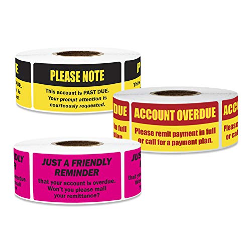 Account Overdue Sticker Bundle - 900 Labels (3 Designs)
