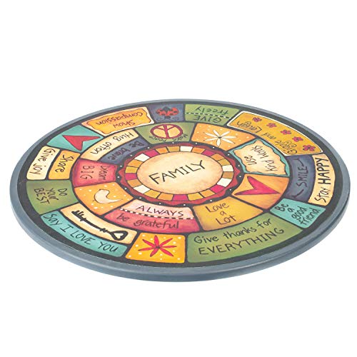 DEMDACO Family Values Lazy Susan - Table Talk Collection - Vibrant Dining Table Lazy Susan for Family Dinner - Kitchen Centerpiece - Wood Composite - Easy to Clean & Durable - Colorful Artwork by DEMDACO - Image 4