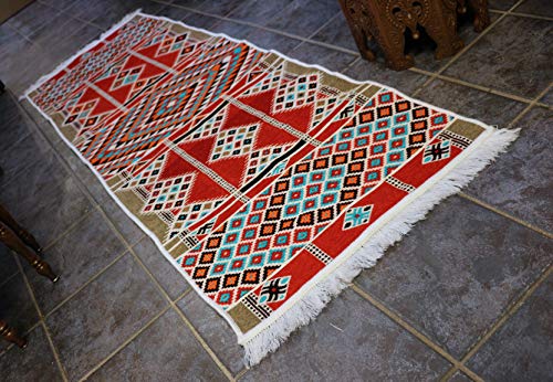 Alfombra de pasillo oriental Elessar de 65x200 cm con flecos decorativos 2