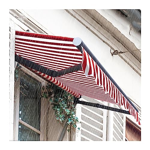 Toldo de patio de repuesto a rayas rojas y blancas cubierta manual de 3x2,4 m para jardin 3
