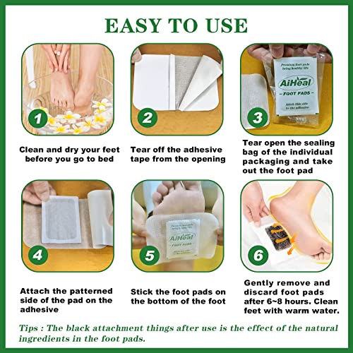 Aiheal Ginger Foot Pads (20 Pcs) - Natural Foot Patch For Deep Cleansing, Pain Relief, And Improved Sleep. Remove Impurities, Nourish Feet And Keep Them Warm. #TOP5