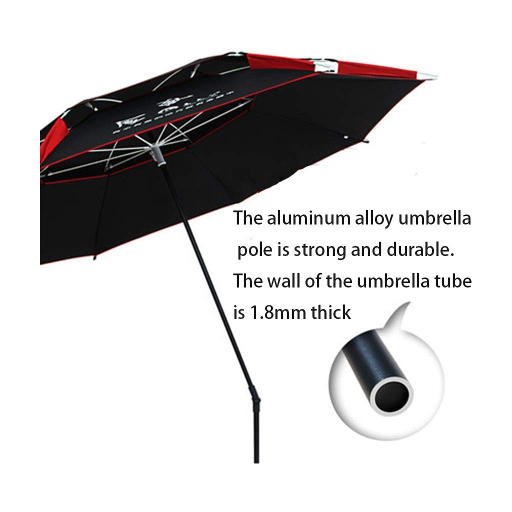 LNNW Parasol wędkarski duży parasol wędkarski podwójny deszczowy wiatr zagęścić parasol połowowy parasol połowowy parasol Wędkarstwo parasol (Color : A, Size : 1.8m)