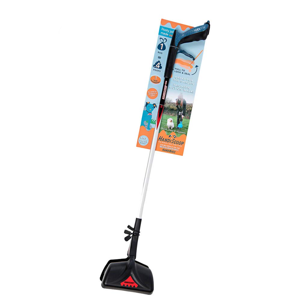HandiScoop – Easy Walk Poop Scoop (85cm) with 80 Biodegradable Bags | No-Bend Waste Collection Tool for Rabbits, Dogs & Small Pets