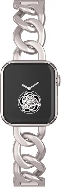 Musk-MSKR Watch Bands for Women Compatible with Apple Watch Band 38mm 40mm 41mm 42mm 44mm 45mm 46mm 49mm Adjustable Metal Band Cowboy Steel Chain Bracelet for iWatch Series 1/2/3/4/5/6/7/8/9/10/11/SE