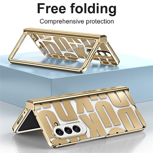 Coque Z Fold 5 étui transparent rigide PC avec motif lettre tendance - 3