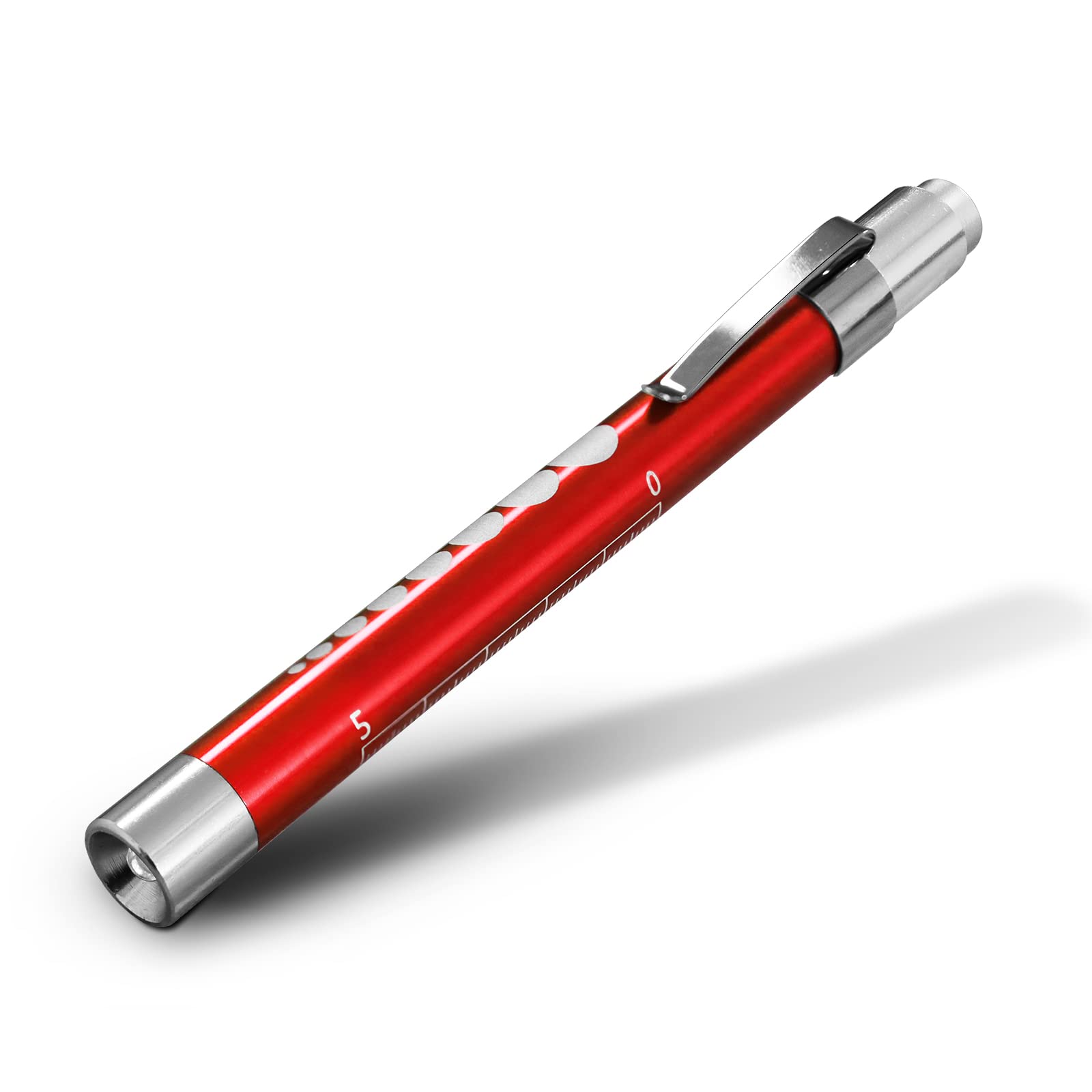 RE-GEN Doctors Nurses Reusable Aluminium LED Pen Light Diagnostics Inspection Penlight Pocket Torch Flashlight (1, Red)