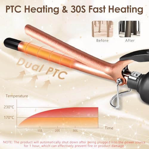 HyAdierTech Fer à Friser Fin, Fer à Boucler Ultra-fin 9mm en Céramique avec La Température Réglable (80 ℃ -230 ℃), Petites Boucleur, Pince à Frisere, Pour Les Cheveux Courts Moyens Longs – vue 6