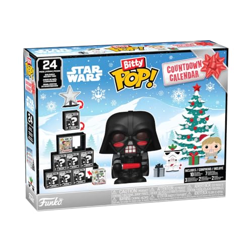Funko Bitty POP! Countdown Calendar: Star Wars - Adventskalender - 24 Tage voller Überraschungen - Sammelbar Vinyl Mini Figures - Mystery-Box - Geschenkidee - Weihnachts-Countdown