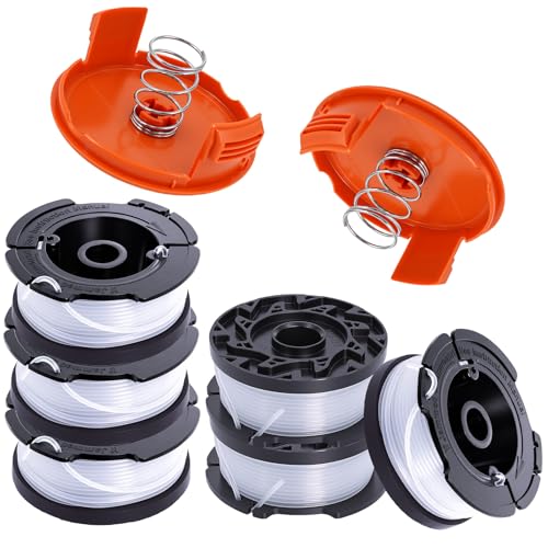 Strimmer Spool for Compatible with Black & Decker AF-100 String Trimmers Replacement Part 30ft 0.065 Autofeed Weeding Eater Spools with RC-100-P Spool Cover Cap for Electric Trimmers