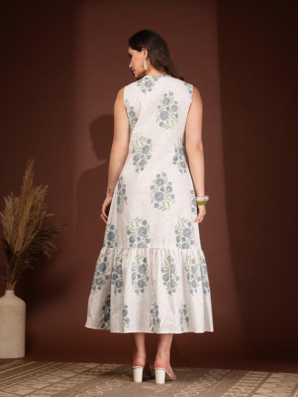 Image of Daevish New Rayon Floral Printed Flared Maxi Dress for Women | Women Maxi Dress