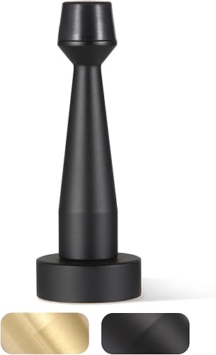 Tope de puerta negro, protector de pared decorativo de latón macizo, tope de puerta resistente con punta de parachoques de goma para protección de