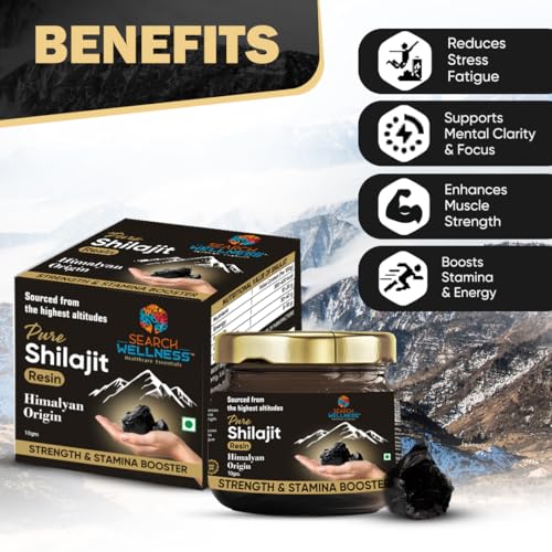 Image of Shilajit Gold Resin for Men & Women (10g Pack of 1) | Pure Himalayan Shilajit with 24K Gold | Boost Stamina, Strength & Immunity | 20 Servings, 500mg per Serving