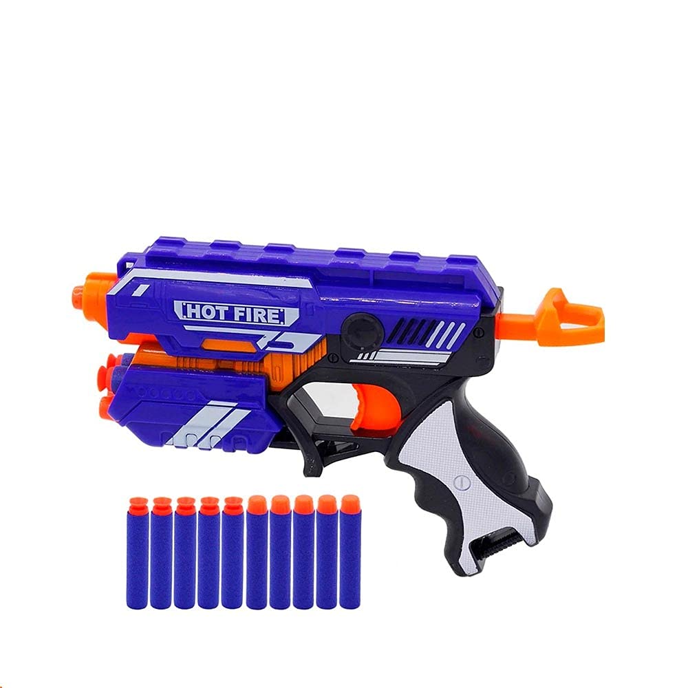 zest 4 toyz blaze storm manual soft bullet shooting gun toy with 10 safe foam bullets for kids | toy gun for kids-Multi color