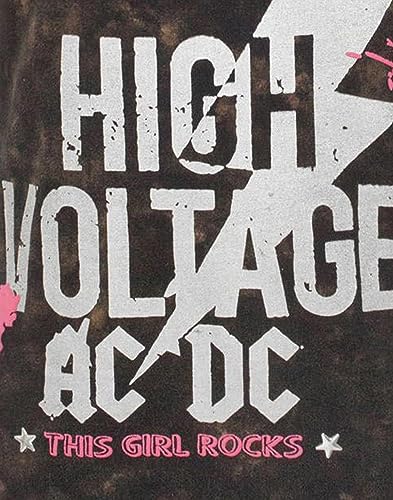 AC/DC T-Shirt Kids Girls High Voltage Album Band Acid Wash Tee3