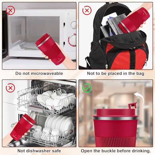 Image of MOMSIV 17oz Travel Mug, Insulated Coffee Cup with Leakproof Lid, Vacuum Stainless Steel Double Walled Reusable Tumbler for Hot and Cold Water Coffee and Tea In Travel and Car