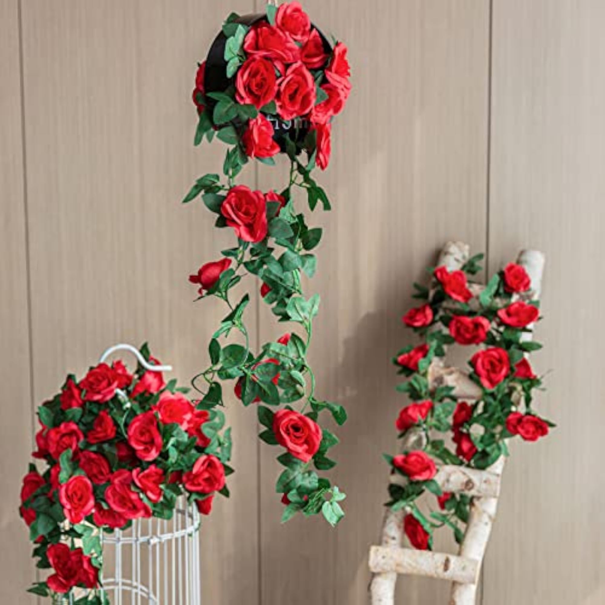 4 Pack (32FT) Artificial Rose Vine Fake Flowers Garland