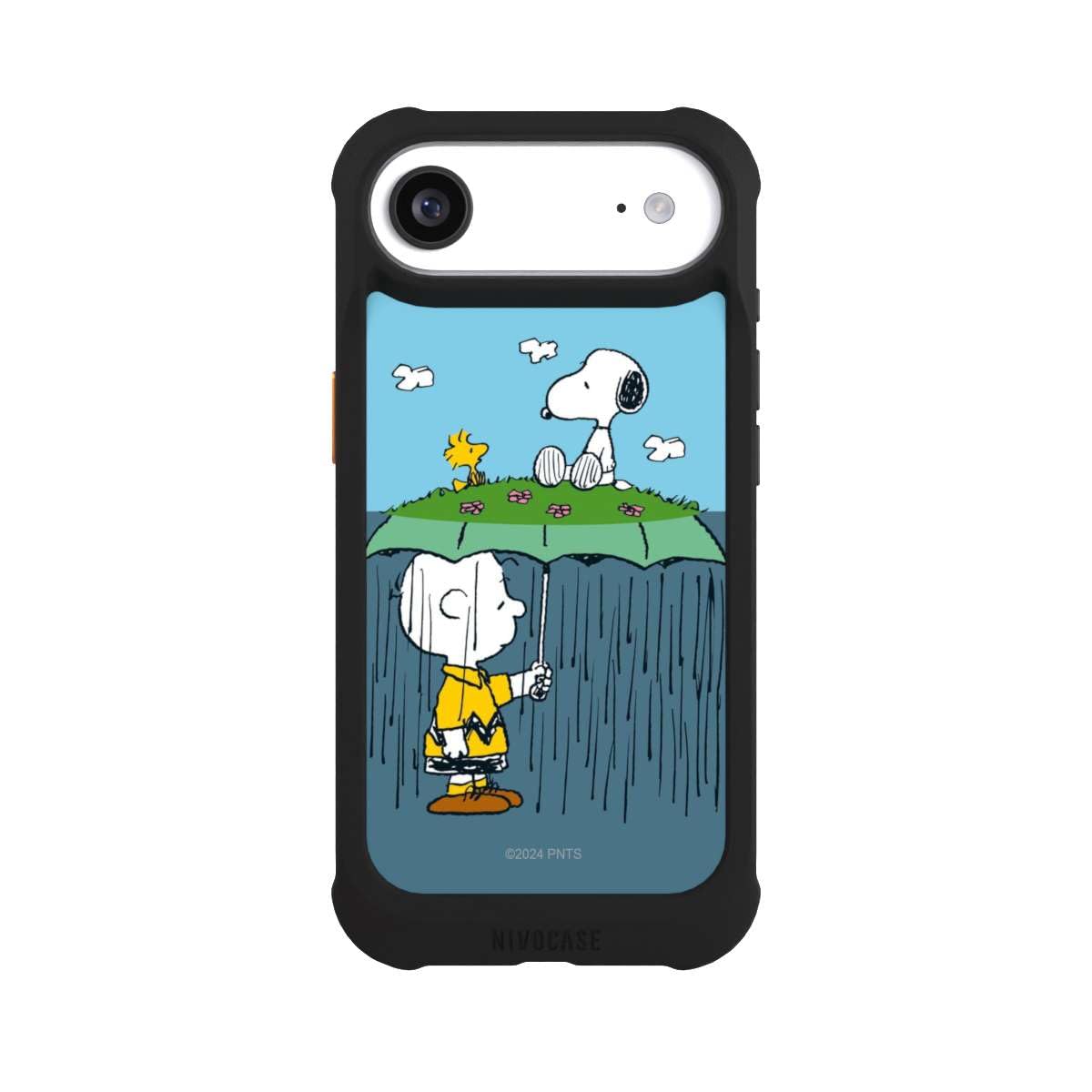Hülle für Apple iPhone Air Stoßfeste Handyhülle kompatibel mit MagSafe NIVOmax Case Schwarz Snoopy Peanuts Kinder