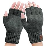 Kordear Herren Thermisch Fingerlose Handschuhe-Winter Fingerlose Handschuhe,Handschuhe Strickhandschuhe Angenehm weich und flauschig für Alltag Freizeit für Männer Frauen One-Size