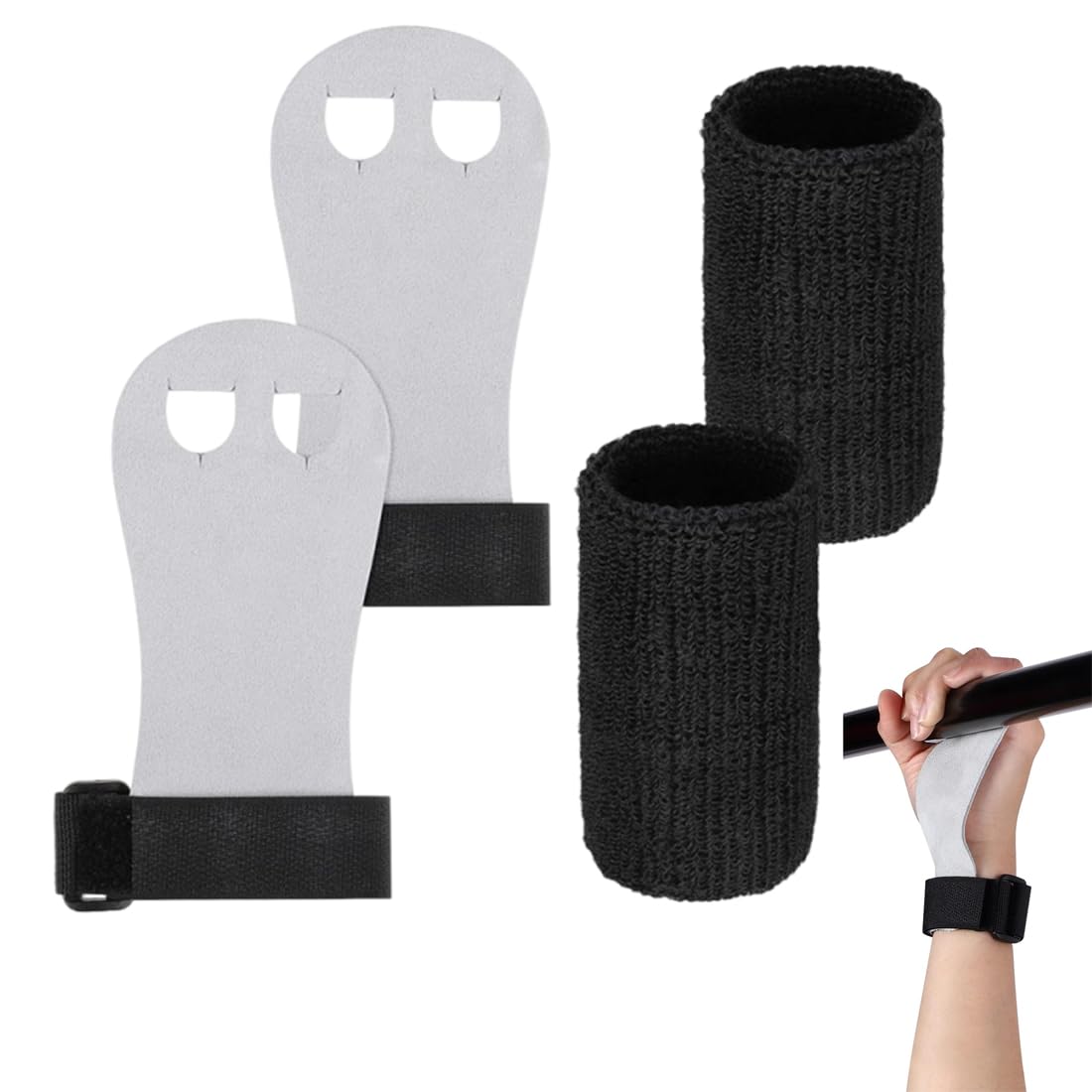 Paio Paracalli per Bambini Ginnastica Artistica Palm Grips Guanti da Barra Set Polsini Sportivi Protezioni Allenamento